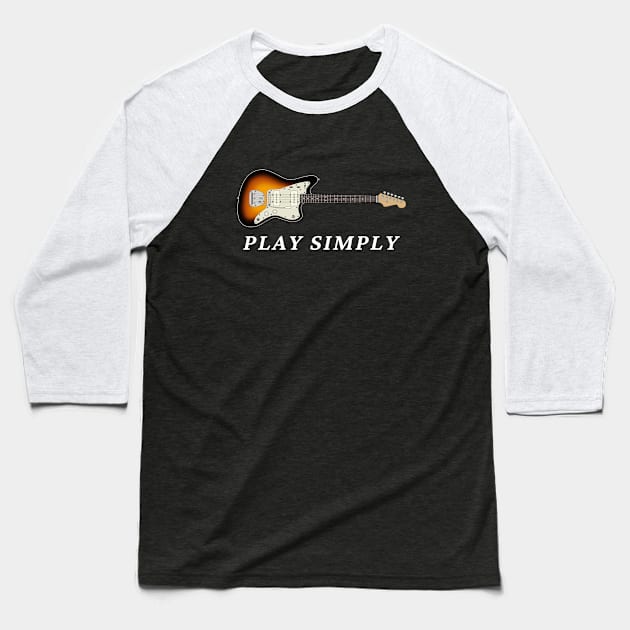 Play Simply Offset Style Electric Guitar Sunburst Color Baseball T-Shirt by nightsworthy